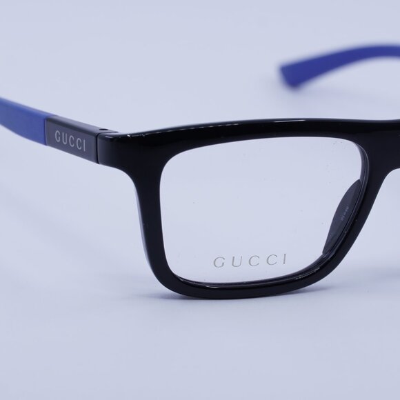 Gucci GG1737O 003 Eyeglasses Black/Blue 54mm Rectangle Frame - Picture 2 of 11